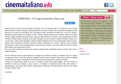 Cinemaitaliano.info - TERRA MIA - Il 27 luglio proiezione a San Luca